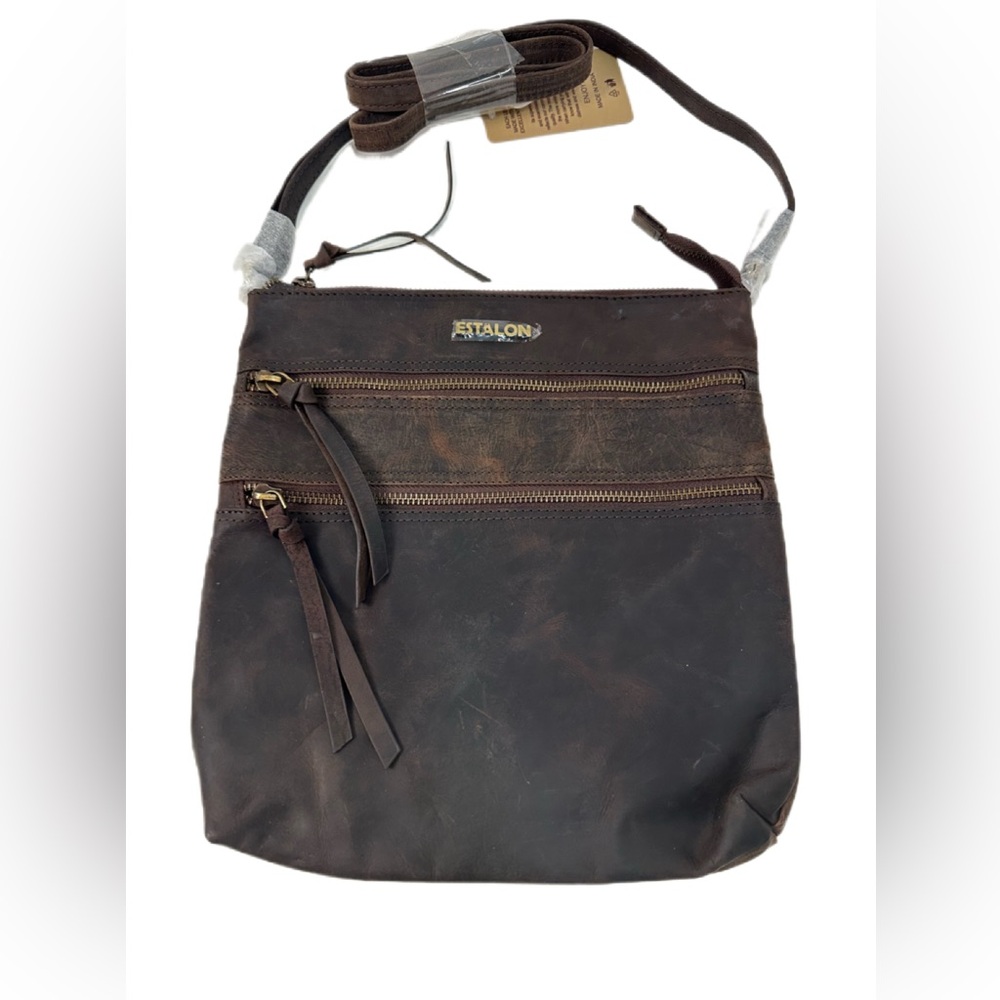 Leather ESTALON Crossbody Bag - Picture 2 of 16